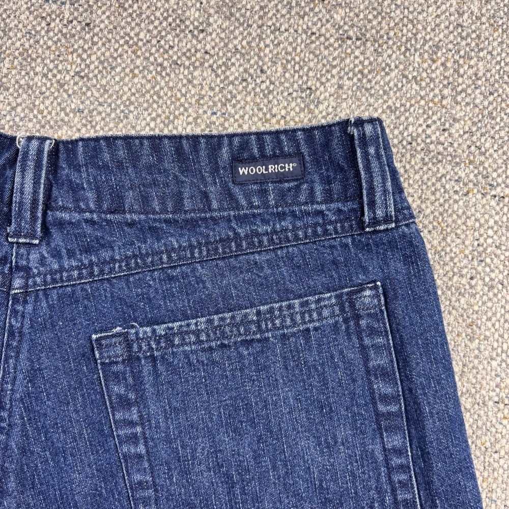 Woolrich Women's Blue Solid Denim Chino Shorts Regular Pockets Button 8 - Picture 5 of 7